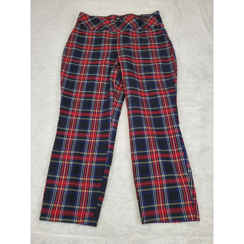NWT Jones New York Black Red Plaid Pant 1X Academia Office Classic Plus Size